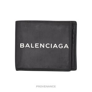 🔴 Balenciaga 8CC Logo Bifold Wallet - Black